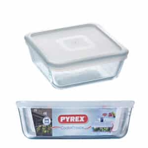 קופסאת זכוכית מרובעת עם מכסה 2.7 ליטר | עד 220 מעלות PYREX