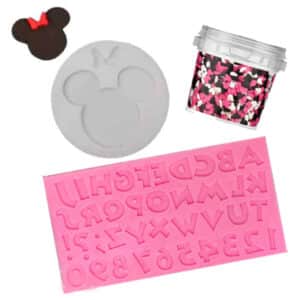 ערכת תבניות וסוכריות מיני מאוס | 2 תבניות וקופסאת סוכריות